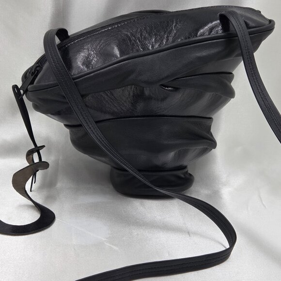🖤Carol Hearty Design StudioBlack Spiral Bag Purse Vintage 1980s Authentic - Picture 1 of 16
